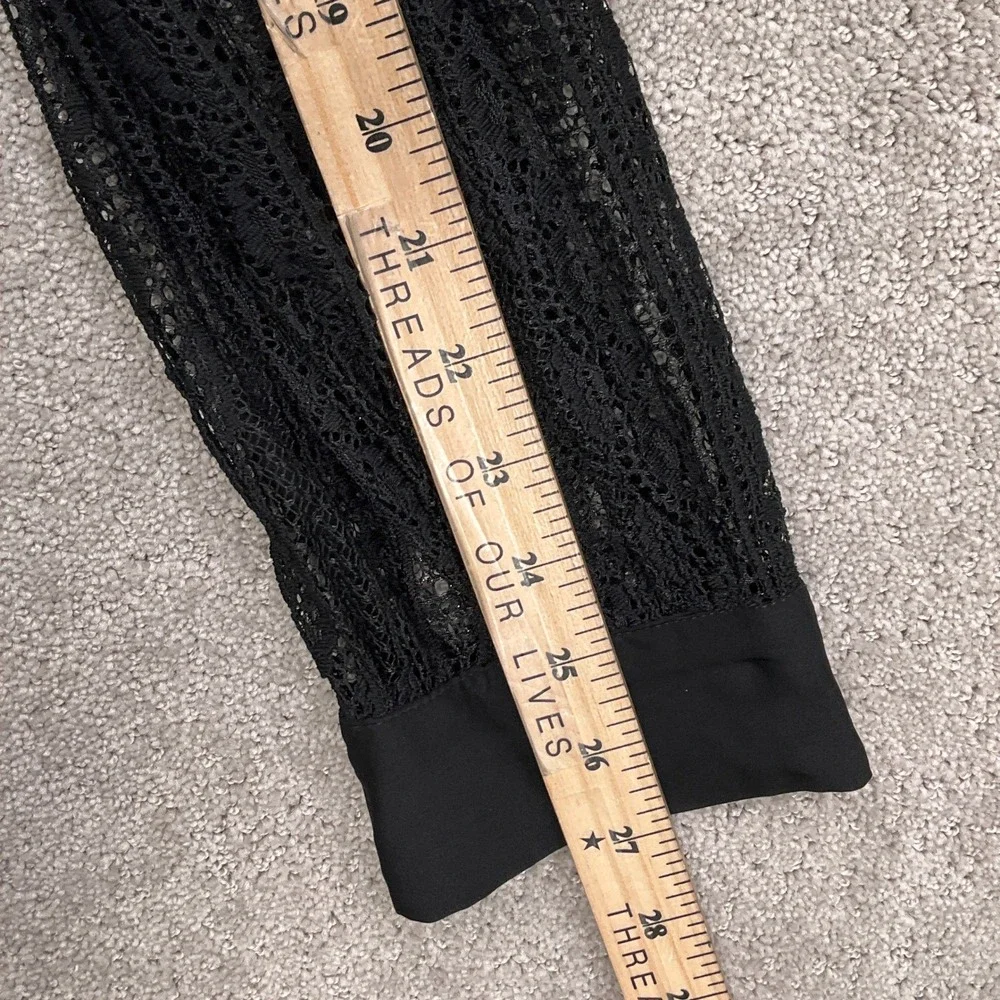 Express Dress Women XL Black Lace Long Sleeve Wrap Tie Sheer Party Elegant - Picture 10 of 13